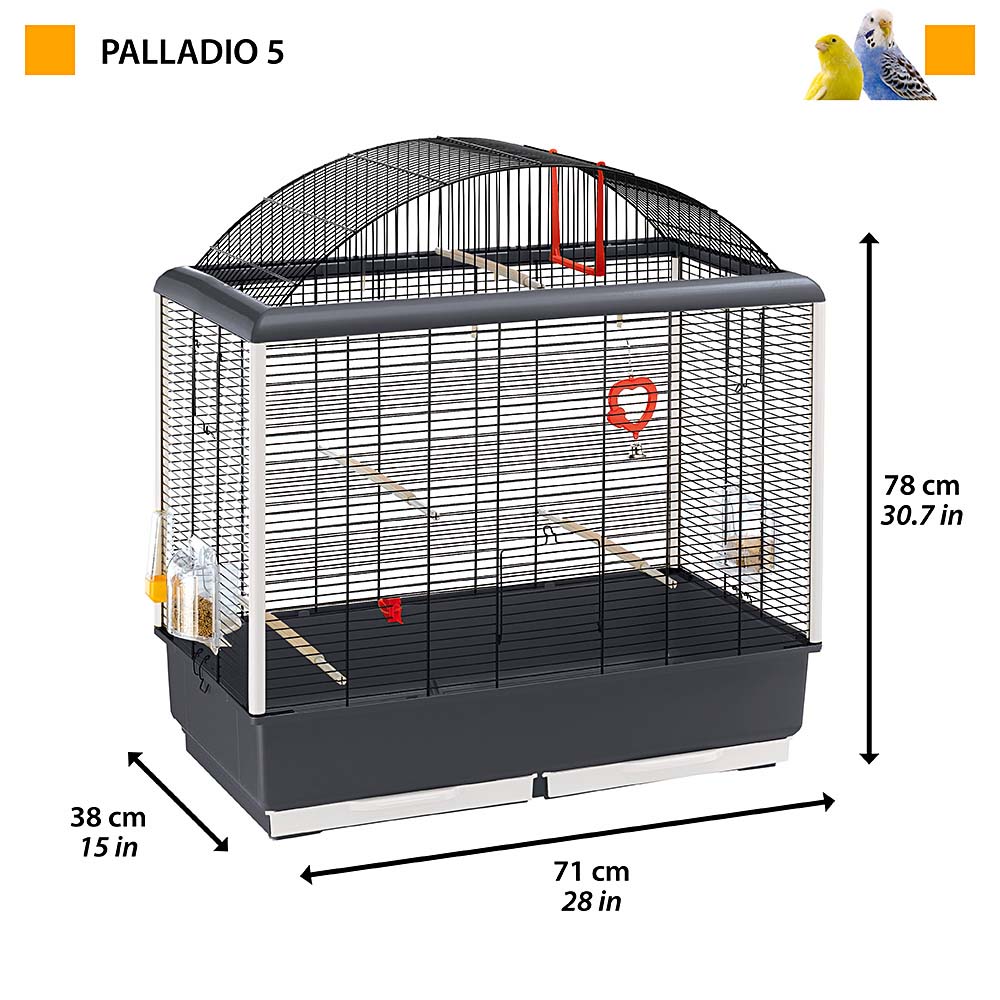 イタリアferplast社製 鳥かご パラディオ 5 Palladio 5 鳥籠 ゲージ フルセット カナリア セキセイインコ 小型鳥用 –  ファンタジーワールド [FANTASY WORLD]