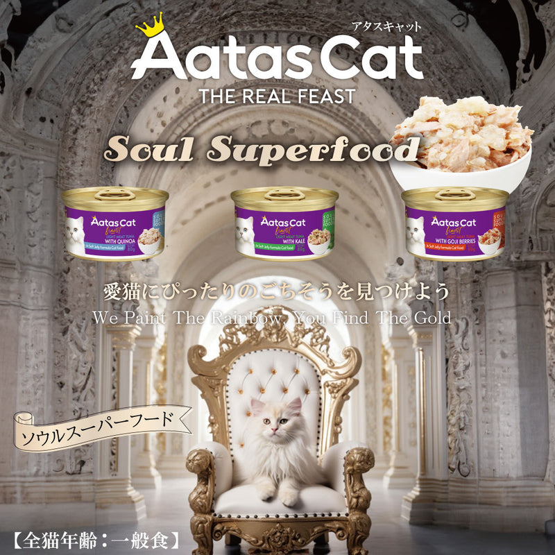 【予約販売】【30％OFF】アタス　キャット　ソウルスーパーフード 80ｇ 選べる3種類